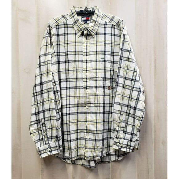 Vtg 90's Tommy Hilfiger Plaid Shirt, Button Front, Crest, XL, Lightweight - Picture 1 of 9